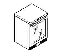Шкаф холодильный барный 60 л TECNOSTEEL серия TN590 VB060N-I, нерж., встр. агрегат, 1 ст.дв. +2/+10 (нерж. сталь)