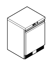 Шкаф морозильный барный TECNOSTEEL серия BT590, FB60L-ISER, нерж., 1 гл.дв., замок -20/-18 (цвет черный RAL9017)