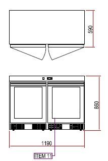 Шкаф холодильный барный TECNOSTEEL VB120N-ISER