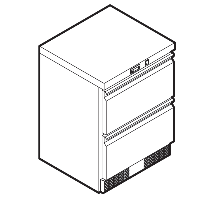 Шкаф морозильный барный TECNOSTEEL CB060L-ISER, нерж/нерж, встр.агрегат, 2 ящ -20/-18 (внешний корпус RAL9017)