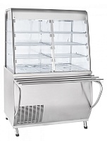 Прилавок-витрина холодильный ABAT ПВВ(Н)-70Т-С-НШ нерж.